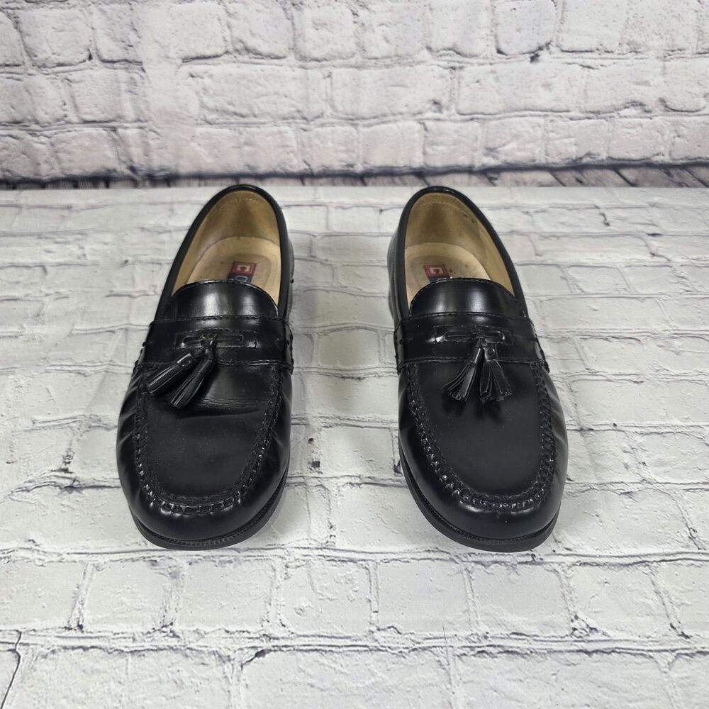 Chaps Tassel Loafers Black Leather Men's 11.5M